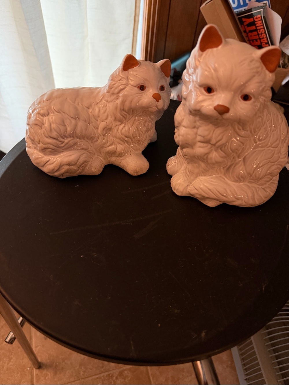 Vintage 1980s Pair of longhaired Persian Cat Figurines $20